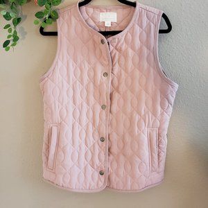 Caslon | Pink Collarless Quilted Vest
